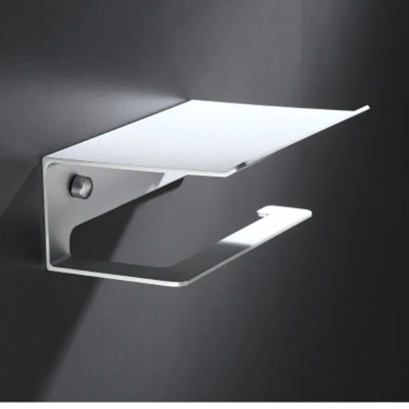 LuxuRoll Aluminium WC-Rollenhalter mit Ablage