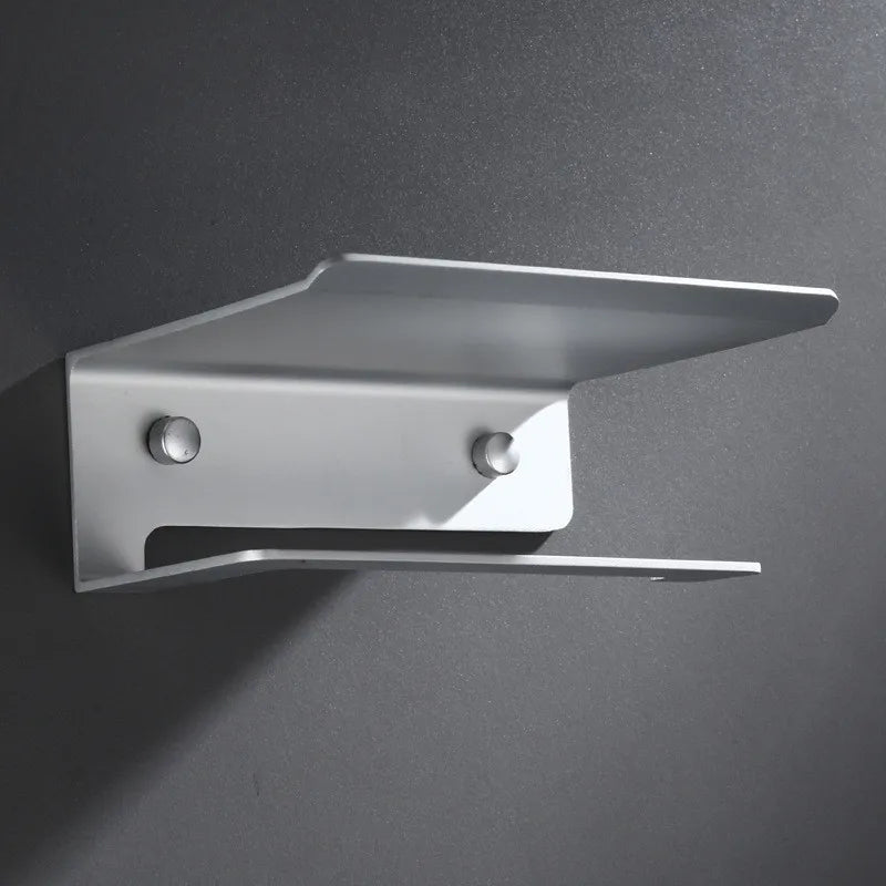 LuxuRoll Aluminium WC-Rollenhalter mit Ablage
