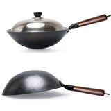 ForgePro – Handgeschmiedeter Reineisen-Wok mit Holzgriff