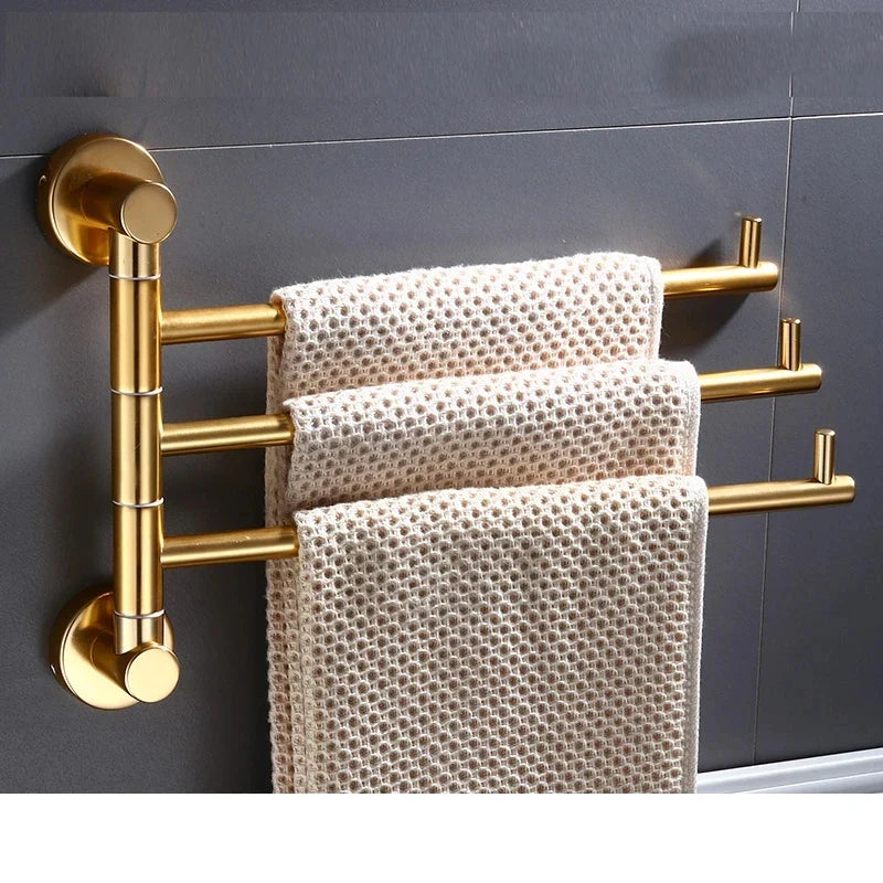 Faltbarer Handtuchhalter | 35–40 cm | Aluminiumlegierung | Gold oder Messing