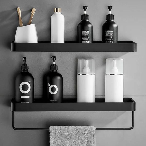 ALUMAX – Schwarzes Aluminium-Eckregal ohne Bohren