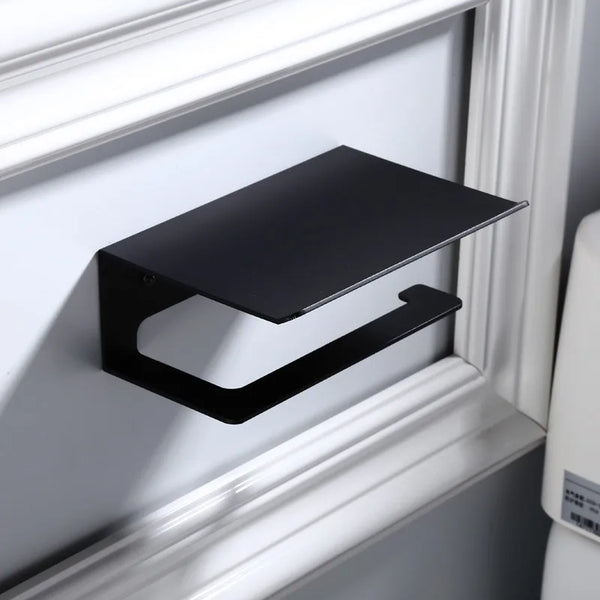 LuxuRoll Aluminium WC-Rollenhalter mit Ablage
