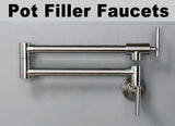 FlexiArm Wandarmatur – Schwenkbare Topffüllarmatur aus Messing | Ausziehbare Küchenarmatur | Platzsparender Wandwasserhahn mit Keramikkartusche
