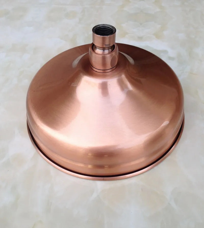 VintageRain 8" runder Regenduschkopf in Antikkupfer – Inklusive Wandarm (Standard 1/2") – Luxuriöser Duschkopf aus massivem Messing
