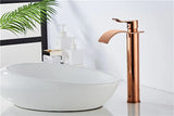 RoseAura Wasserfall Waschtischarmatur – Roségold Einhebelmischer aus Messing