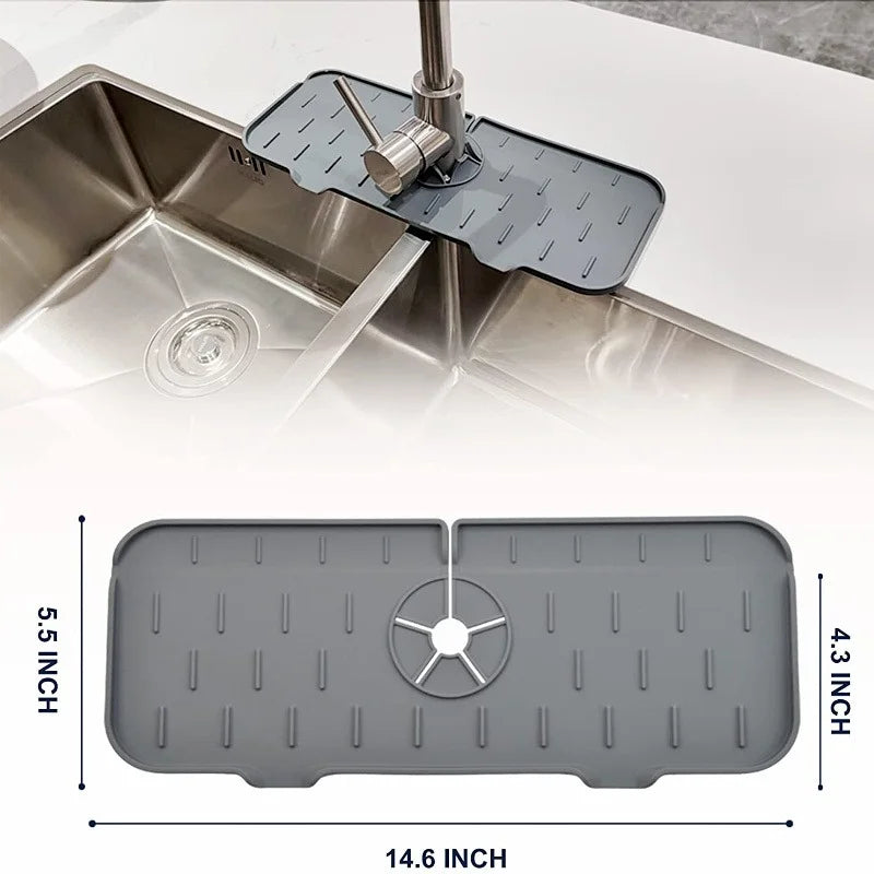 DripShield – Silikon Wasseraufnahme-Küchenmatte für Wasserhahn & Spülbecken