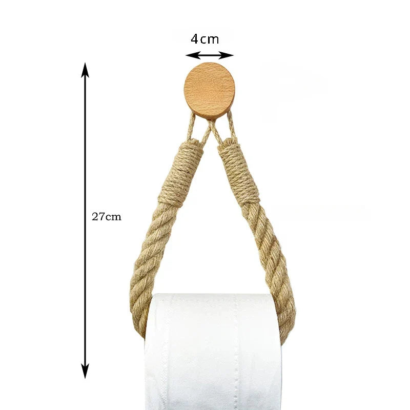 HangEasy Nagelfreier Handtuchhalter und Toilettenpapierhalter aus Seil