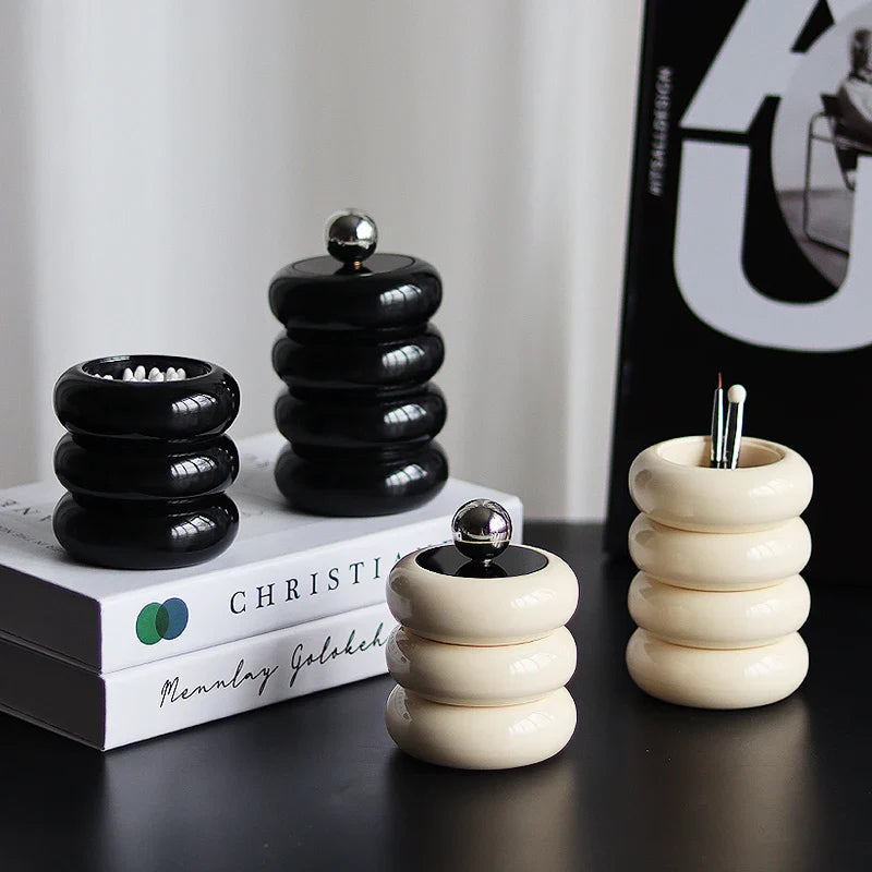 CeramiLux Kreatives Keramik Aufbewahrungsglas mit Deckel