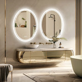 Luxuriöser runder LED-Badezimmerspiegel | 60x80 cm | Rahmenlos | Touch-Bedienung & Anti-Kondensation