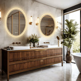 Luxuriöser runder LED-Badezimmerspiegel | 60x80 cm | Rahmenlos | Touch-Bedienung & Anti-Kondensation