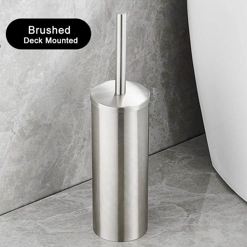 SteelClean Luxus-Toilettenbürste mit Wandhalterung – Schwarzes Edelstahldesign