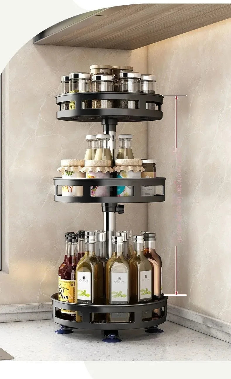 SpiceTurn Pro – 360° Drehbarer Gewürzregal-Organizer für die Küche