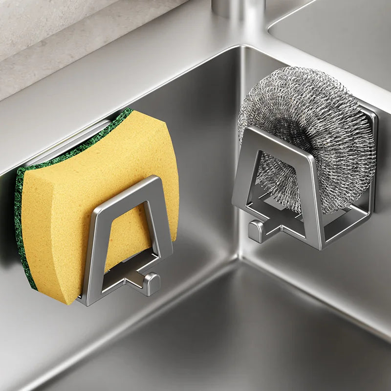 GripSteel – Edelstahl Schwammhalter & Selbstklebender Wandorganizer