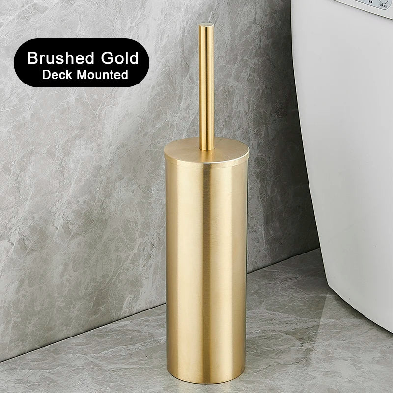 SteelClean Luxus-Toilettenbürste mit Wandhalterung – Schwarzes Edelstahldesign