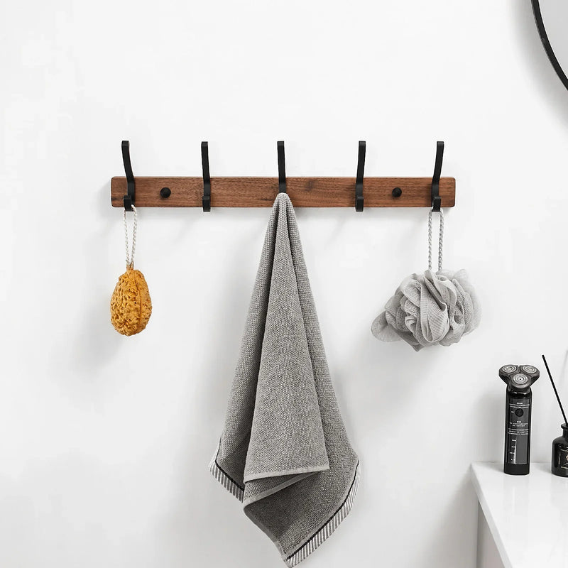 SARIHOSY Schwarze Holz-Wandgarderobe