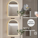 Smarter LED-Badezimmerspiegel | 60 x 90 cm | Beleuchtet, Antibeschlag, Zeit & Temperatur