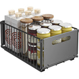 SlideMax Küchen Organizer Set – Ausziehbares Gewürzregal Metall | Schrank Ordnungssystem | Platzsparende Aufbewahrung