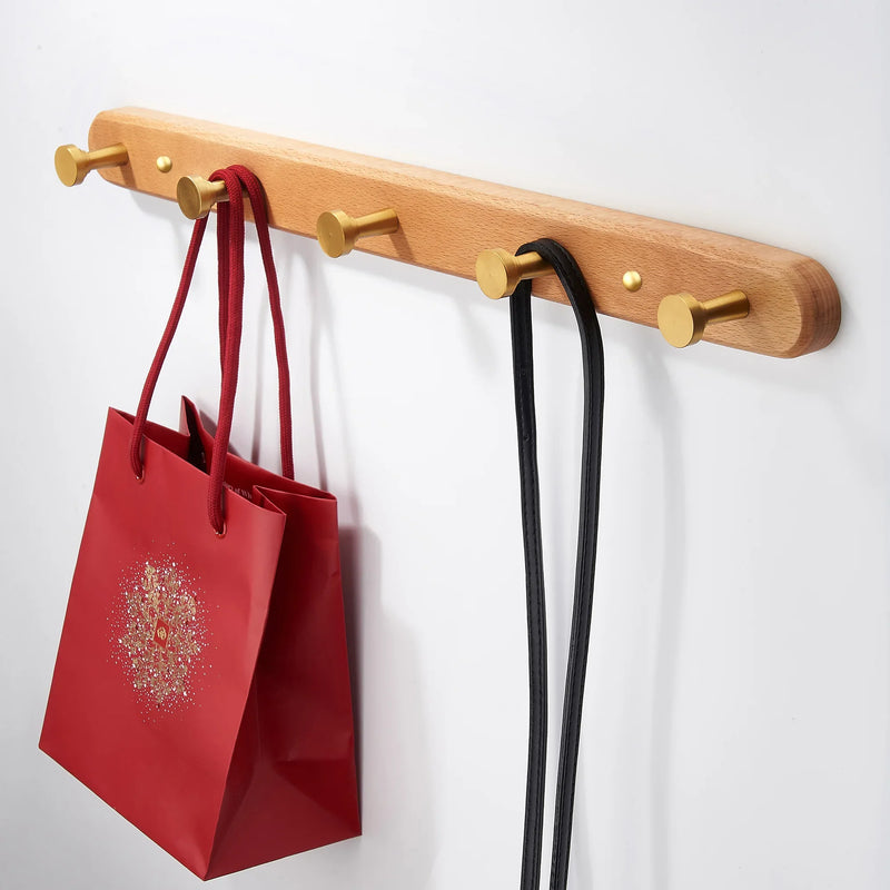 SARIHOSY Schwarze Holz-Wandgarderobe