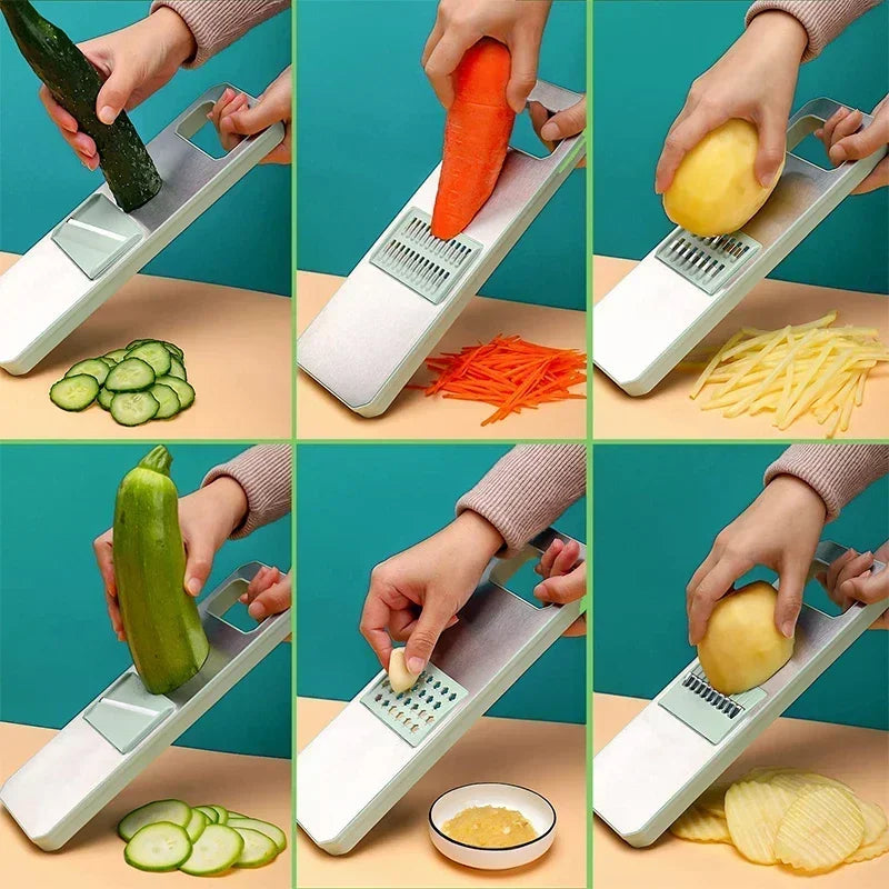 SliceMaster – 6-in-1 Groentesnijder & Rasp met Verwisselbare RVS Messen