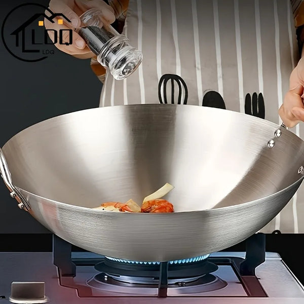 ChefMaster – Großer Edelstahl-Wok mit Doppelgriffen