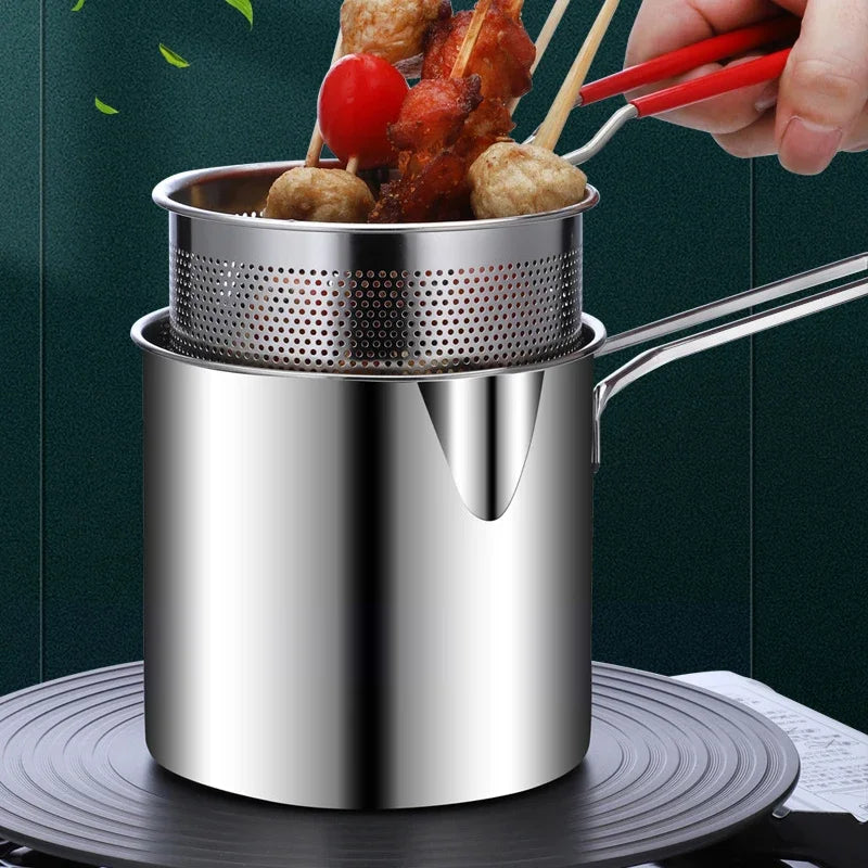 TempuraPro – Japanisches Tiefes Ölspar-Frittierpfannen-Set aus 304 Edelstahl