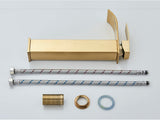 GoldCascade Waschtischarmatur – Gebürstete Goldarmatur für Waschbecken | Eleganter Wasserfallauslauf | Einhebel-Mischbatterie aus Edelstahl
