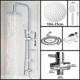 Getrenntes Duschsystem für Badewanne mit Regendusche und Handbrause – Höhenverstellbare Komplettlösung in Schwarz oder Chrom