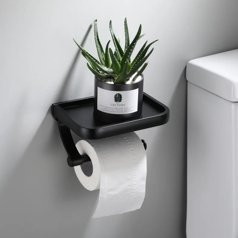 SmartHold Luxe – Toilettenpapierhalter aus Aluminium mit Telefonablage