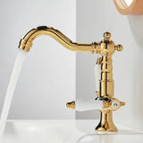 Antiker Messing-Wasserhahn im Industriestil, Einloch-Doppelgriff