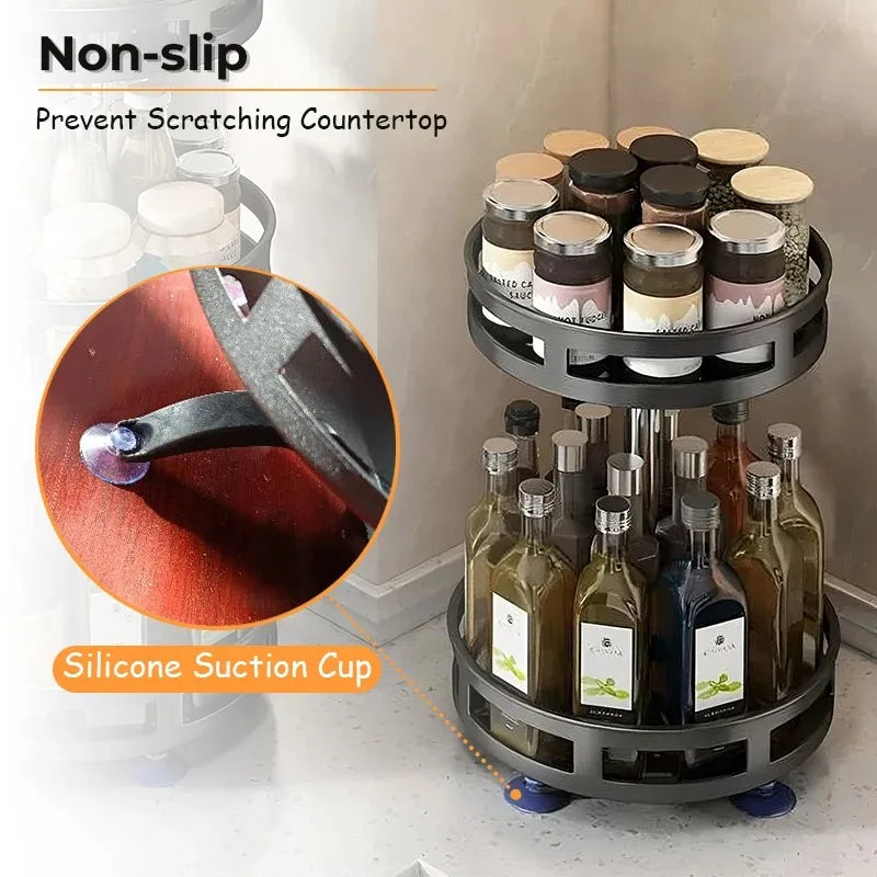 SpiceTurn Pro – 360° Drehbarer Gewürzregal-Organizer für die Küche