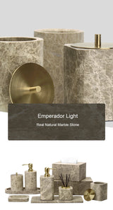 ImperialMarble Kaiserlicht – Luxus Badset aus echtem Naturmarmor (7-teilig)