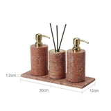 Rubèra Rotes Travertin Badezimmer-Set – Vintage Naturstein Eleganz