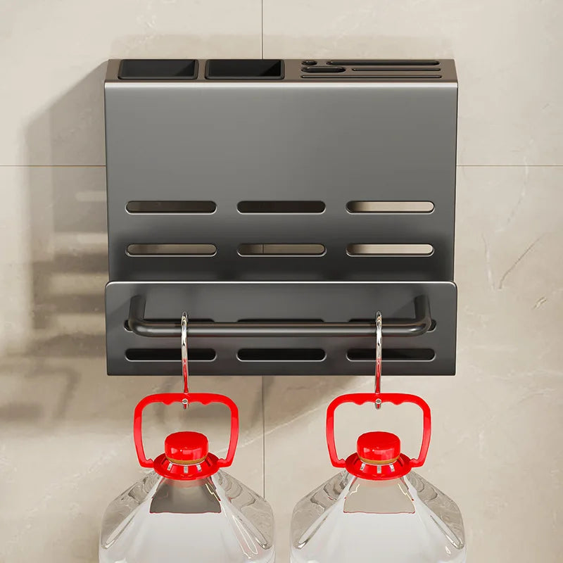 ChefSpace Wandmontierter Messerhalter mit Schneidebrett-Aufbewahrung – Edelstahl