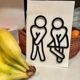 TürCharme Toilettenschild – Kreatives WC-Türschild für Damen & Herren | Flache 2D-Acryl-Dekoration | Für Restaurant, Hotel, Café & Badezimmer