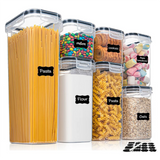 7er Vorratsdosen Set Luftdicht BPA Frei – Küchen Aufbewahrungsboxen | Frischhaltedosen mit Etiketten & Stift