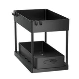 SlideEase 2-stufiger Organizer – Ausziehbarer Untergiebel-Organizer mit Korb, Haken und Bechersystem