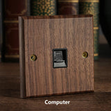 RetroLux Schwarzes Walnussholz Umschalter 1–4 Gang – Messing Knebel, Massivholz & USB-Option