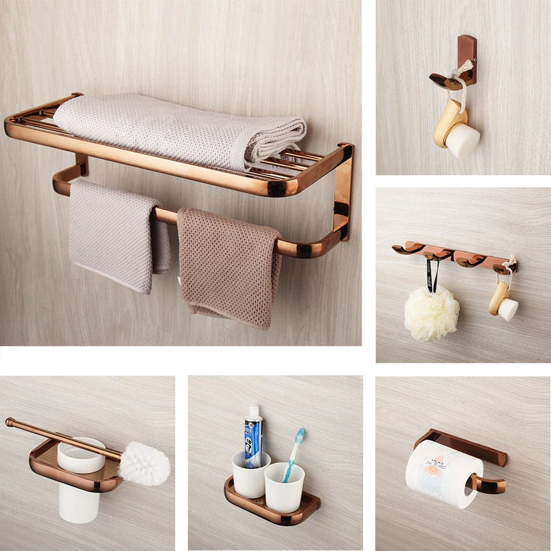 Monite Luxus Roségold Badezimmer Zubehör Set