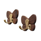 RetroButterfly Wandhaken aus Schwarznuss