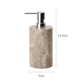 ImperioMarble Emperador Light – Luxus Naturmarmor Badezimmer Accessoires Set (7-teilig)