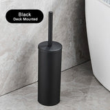 SteelClean Luxus-Toilettenbürste mit Wandhalterung – Schwarzes Edelstahldesign