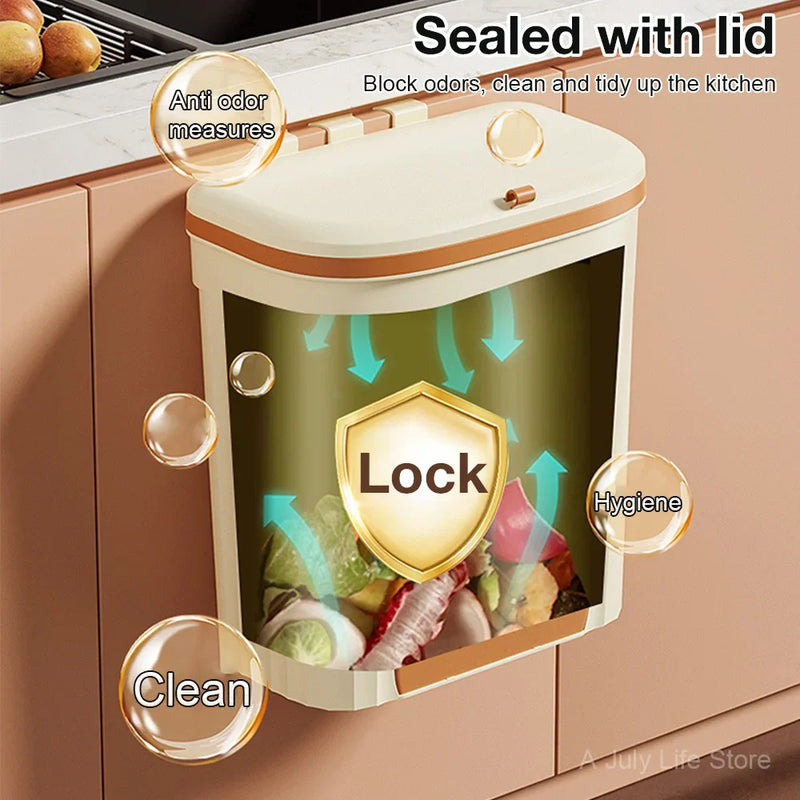 EcoBin Küchen- & Badezimmer Wandmülleimer – 8.5L / 12L mit Deckel