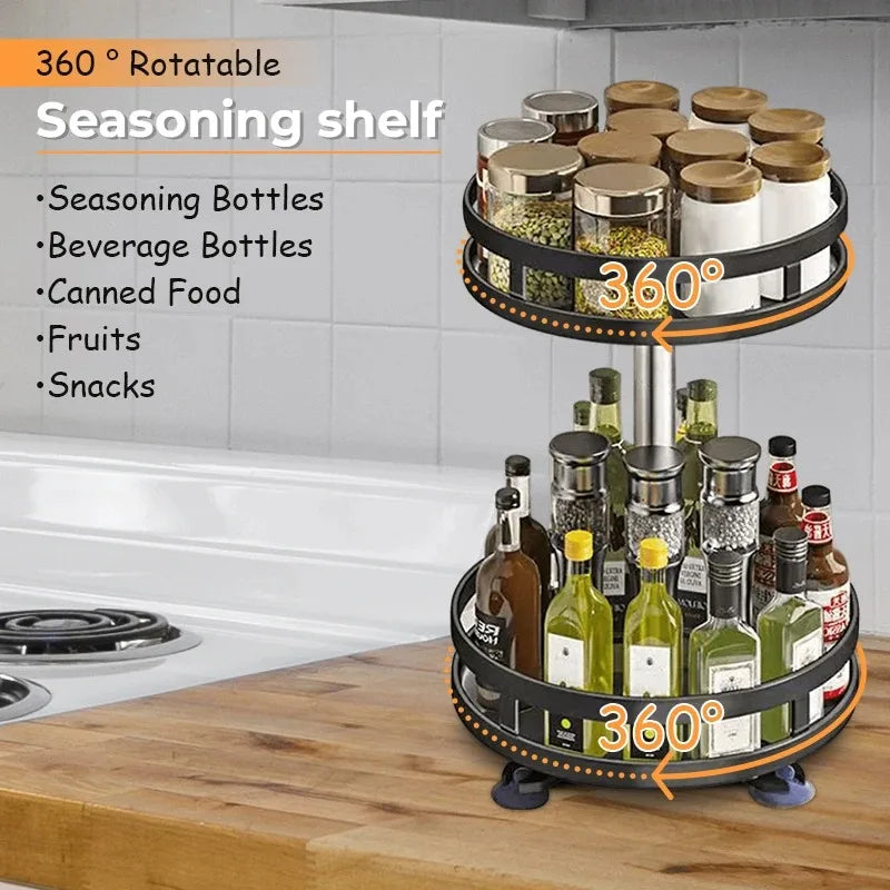 SpiceTurn Pro – 360° Drehbarer Gewürzregal-Organizer für die Küche