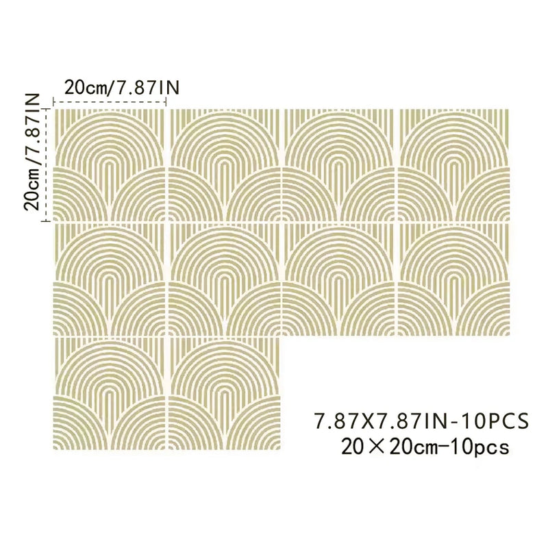 ArtTiles – 10-teiliges abstraktes mattes Fliesenaufkleber-Set