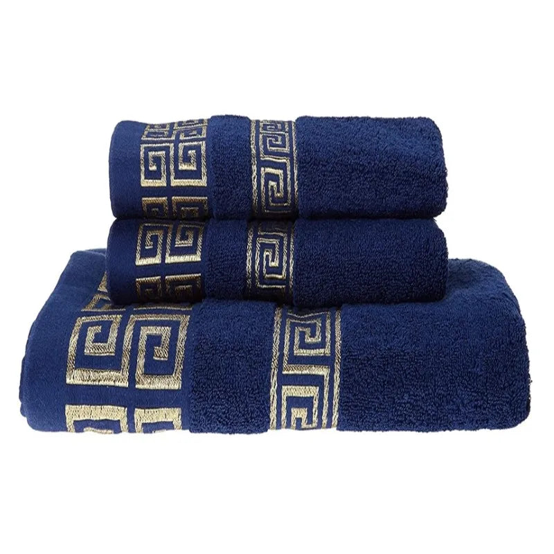 3-teiliges Luxus-Handtuchset | 100 % gekämmte Baumwolle | Jacquard-Stickerei