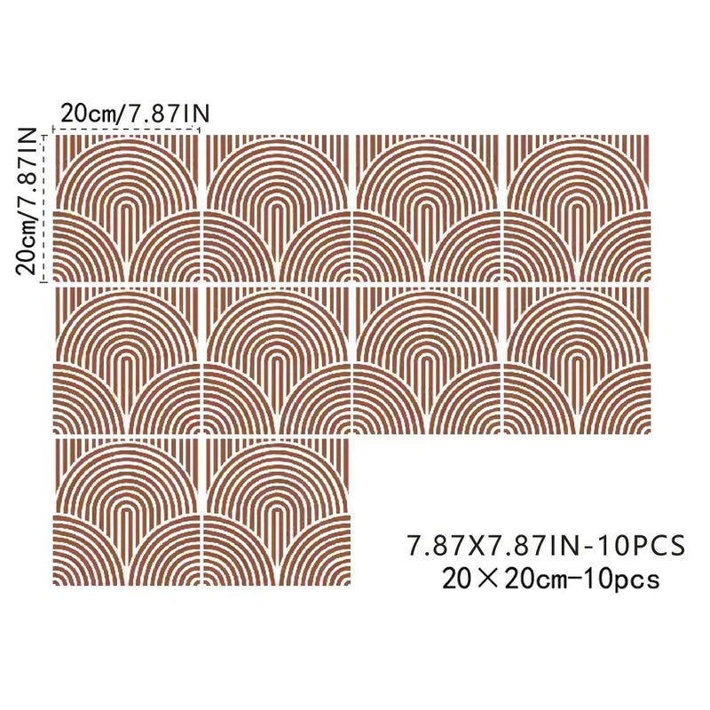 ArtTiles – 10-teiliges abstraktes mattes Fliesenaufkleber-Set