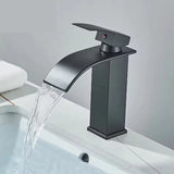 GoldCascade Waschtischarmatur – Gebürstete Goldarmatur für Waschbecken | Eleganter Wasserfallauslauf | Einhebel-Mischbatterie aus Edelstahl