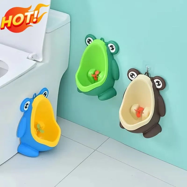 Frosch-Urinal für Kleinkinder – Toilettentraining für Jungen von 1 bis 3 Jahren | Mit Zielvorrichtung und Saugnäpfen