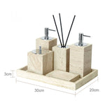 Travèra Beige Travertin Badezimmer-Set