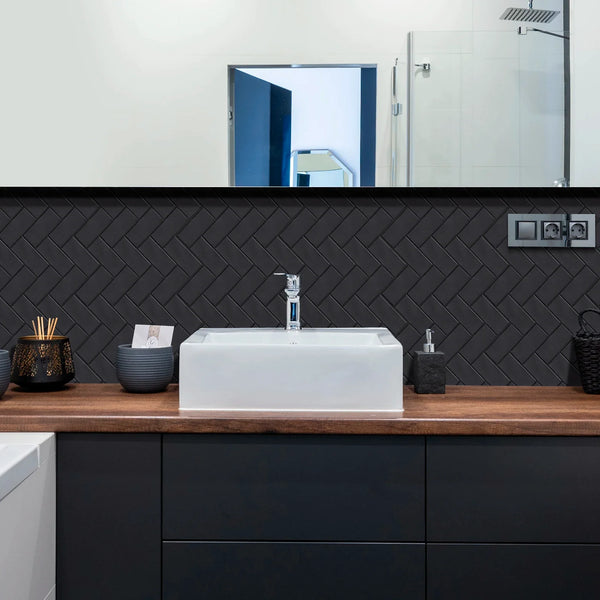 Herringbone Luxe – Selbstklebende Wandfliesen